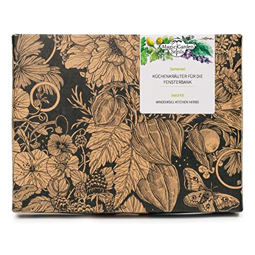 Magic Garden Seeds - Küchenkräuter für die Fensterbank - Samen Geschenk Set mit 5 Kräutersamen - Kräuter Anzuchtset mit Basilikum, Petersilie, Pfefferminze, Orangenthymian und Schnittlauch Magic Garden Seeds - Küchenkräuter für die Fensterbank - Samen Geschenk Set mit 5 Kräutersamen - Kräuter Anzuchtset mit Basilikum, Petersilie, Pfefferminze, Orangenthymian und Schnittlauch von Magic Garden Seeds