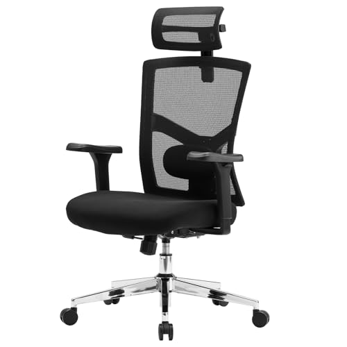 Magic Life Bürostuhl Ergonomisch Schreibtischstuhl, Office Chair mit Verstellbaren Armlehnen Kopfstütze und Dynamische Lordosenstütze, Höhenverstellung und Wippfunktion (Cotton Cushion) von Magic Life