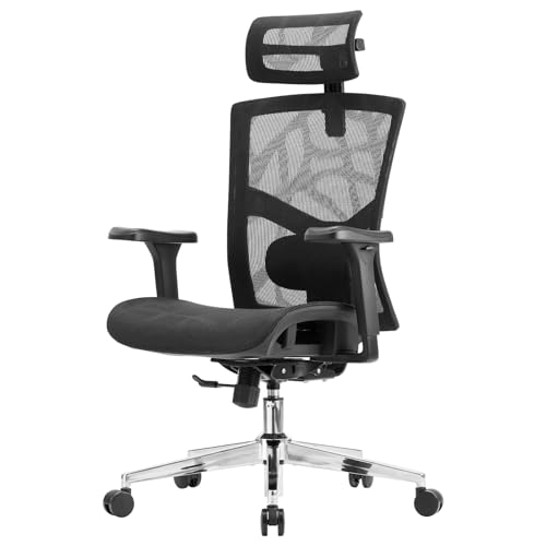 Magic Life Bürostuhl Ergonomisch Schreibtischstuhl, Office Chair mit Verstellbaren Armlehnen Kopfstütze und Dynamische Lordosenstütze, Höhenverstellung und Wippfunktion (Mesh Cushion) von Magic Life