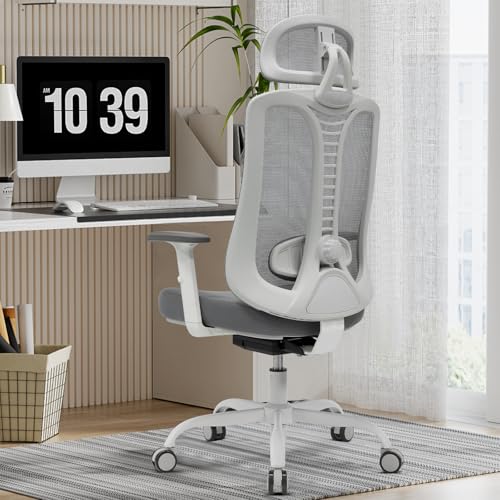 Magic Life Bürostuhl Ergonomischer Computer-Verstellbarer Schreibtischstuhl, verstellbare Lendenwirbelstütze mit verdicktem Kissen, 3D-Kopfstütze & Bequeme Armlehne Computerstuhl von Magic Life