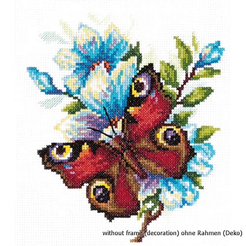 Magic Needle 42-09 ZW Tagpfauenauge Kreuzstichset mit Zählmuster Zweigart Edition, Baumwolle, multifarbig, 17x17cm Magic Needle 42-09 ZW Tagpfauenauge Kreuzstichset mit Zählmuster Zweigart Edition, Baumwolle, multifarbig, 17x17cm von Magic Needle