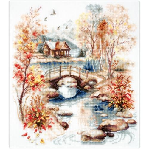 Magic Needle Kreuzstich Stickpackung Herbstliches Aquarell, Zählmuster, Multifarbig Magic Needle Kreuzstich Stickpackung Herbstliches Aquarell, Zählmuster, Multifarbig von Magic Needle