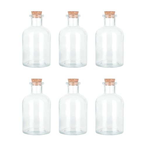 Magic Season Dekorative Glasflaschen - 150 ml Runde Flasche (6 Stück mit Korkverschluss) von Magic Season