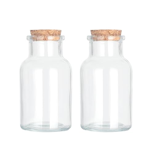 Magic Season Dekorative Glasflaschen mit Korkstopfen (150 ml Weithalsrundflaschen / 2 Stück) von Magic Season