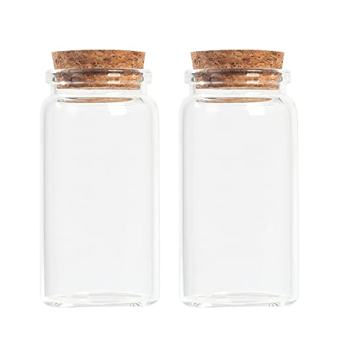 Magic Season Dekorative Runde Glasflaschen mit Korkstopfen (2 Stück / 100 ml) von Magic Season