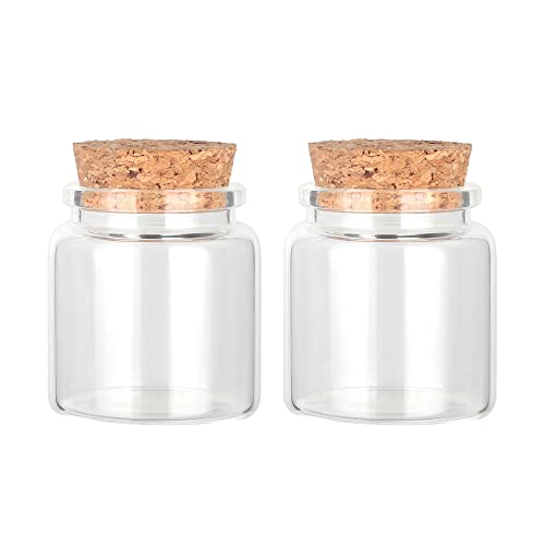 Magic Season Dekorative Runde Glasflaschen mit Korkverschluss (2 Stück / 50 ml) von Magic Season