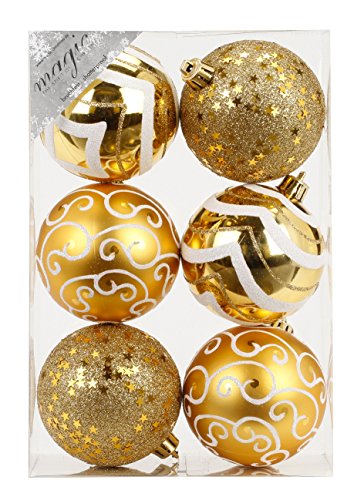 6 Stk. PVC Christbaumkugeln 8cm ( gold ) // Ornament Dekor Kunststoff bruchfest Dekokugeln Weihnachtskugeln Baumkugeln Baumschmuck Set Christbaumschmuck Weihnachtsschmuck 80mm von Magic: The Gathering