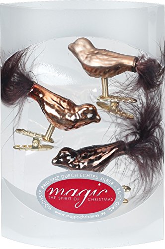 MAGIC 3 Vögel 4,5 cm Glas Weihnachtsschmuck Weihnachtsdeko Christbaumkugeln Christbaumschmuck 45mm Farbe: Elegant Lounge (Schokolade braun) von Magic: The Gathering