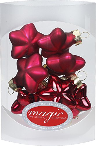 MAGIC 8 Sterne 4cm Glas Weihnachtsschmuck Weihnachtsdeko Christbaumkugeln Weihnachtskugeln Christbaumschmuck Deko Kugeln Farbe: Bordeaux - Ochsenblut Glanz/matt von Magic: The Gathering