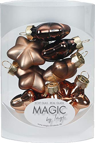 MAGIC 8 Sterne 4cm Glas Weihnachtsschmuck Weihnachtsdeko Christbaumkugeln Weihnachtskugeln Christbaumschmuck Deko Kugeln Farbe: Elegant Lounge (Schokolade braun) von Magic: The Gathering
