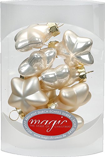 MAGIC 8 Sterne 4cm Glas Weihnachtsschmuck Weihnachtsdeko Christbaumkugeln Weihnachtskugeln Christbaumschmuck Deko Kugeln Farbe: Perle - Champagner Glanz/matt von Magic: The Gathering