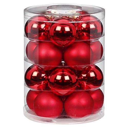 MAGIC Weihnachtskugeln Glas 6cm 20 STK. Christbaumkugeln Farbe: Rot Glanz/matt von Magic The Gathering