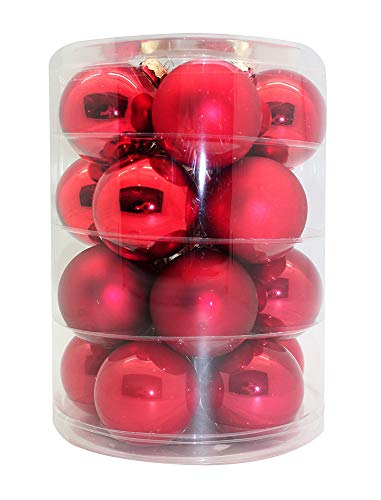 MAGIC Weihnachtskugeln Glas 6cm 20 STK. Christbaumkugeln Farbe: Ruby Red (Bordeaux - rot) von MAGIC by Inge