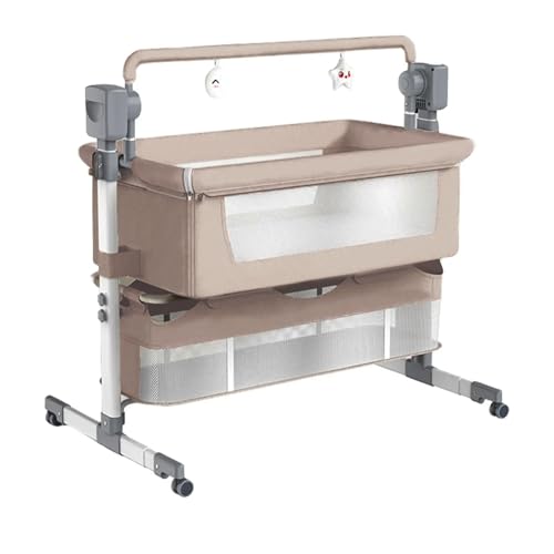 Magic ZC Beistellbetten Multifunktionale Baby Bettchen, Schläfer Convertible Swing Cradle, mit 5 Swaying Gears Portable Baby Bassinet Säugling Bettchen (Beige-3) von Magic ZC