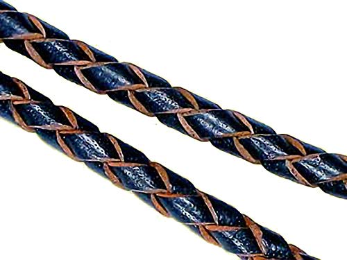 Magic and Arts Lederband geflochten Marine-Natur 4mm von Homry