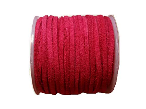 Magic and Arts Velour Lederband flach rosa rot 3mm von Magic and Arts