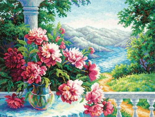 Kreuzstich-Stickset für Erwachsene und Anfänger, berauschender Blumenstrauß, 40 x 30 cm von Magic needle