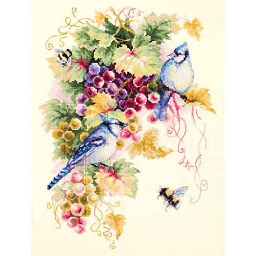 Magic Needle 130-022 ZW Blauhäher und Weintraube Kreuzstichset mit Zählmuster Zweigart Edition, Baumwolle, multifarbig, 25x35cm Magic Needle 130-022 ZW Blauhäher und Weintraube Kreuzstichset mit Zählmuster Zweigart Edition, Baumwolle, multifarbig, 25x35cm von Magic Needle
