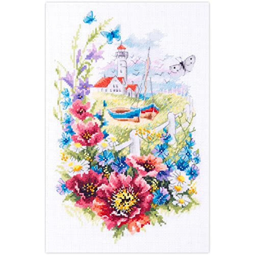 Magic Needle 210-351 ZW Wilde Blumen der Küste Kreuzstichset mit Zählmuster Zweigart Edition, Baumwolle, multifarbig, 18x29cm Magic Needle 210-351 ZW Wilde Blumen der Küste Kreuzstichset mit Zählmuster Zweigart Edition, Baumwolle, multifarbig, 18x29cm von Magic Needle