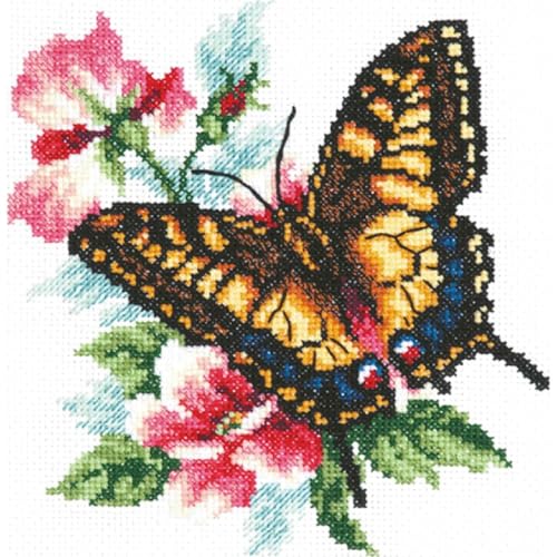 Magic Needle 42-10 ZW Schwalbenschwanz-Schmetterling Kreuzstichset mit Zählmuster Zweigart Edition, Baumwolle, multifarbig, 17x18cm Magic Needle 42-10 ZW Schwalbenschwanz-Schmetterling Kreuzstichset mit Zählmuster Zweigart Edition, Baumwolle, multifarbig, 17x18cm von Magic Needle
