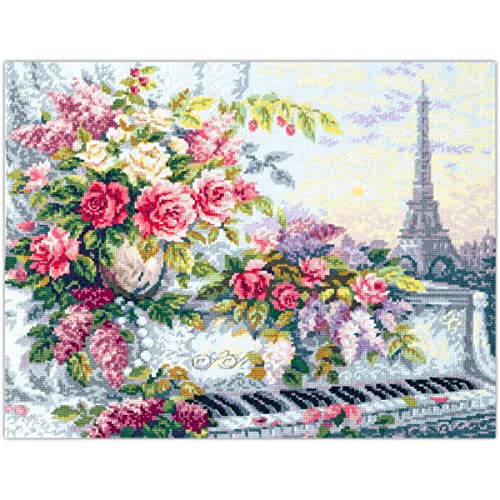 Magic Needle 520-560 ZW Melodien von Paris Kreuzstichset mit Zählmuster Zweigart Edition, Baumwolle, Weiss, 40x31cm Magic Needle 520-560 ZW Melodien von Paris Kreuzstichset mit Zählmuster Zweigart Edition, Baumwolle, Weiss, 40x31cm von Magic Needle