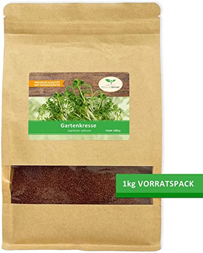 1 kg frische Kresse Samen - Gartenkresse - Microgreens für die Küche im Vorratspack von Magic of Nature