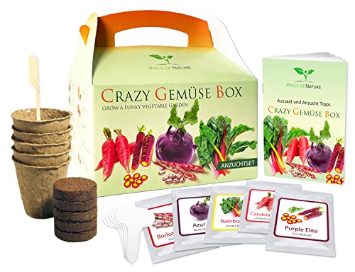 Magic of Nature Crazy Gemüse Box - Samen Anzuchtset - 5 Irre Gemüse Sorten zum Selberzüchten oder zum Verschenken von Magic of Nature