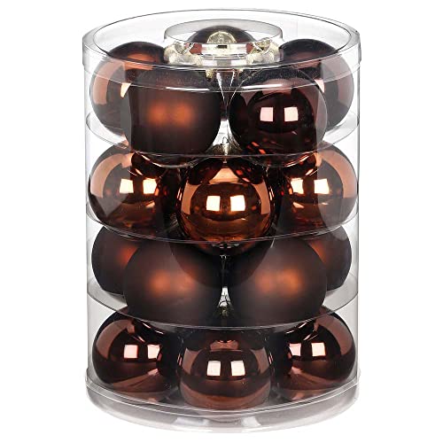 MAGIC Weihnachtskugeln Glas 6cm 20 STK. Christbaumkugeln (Cognac Diamond // braun) von MAGIC by Inge