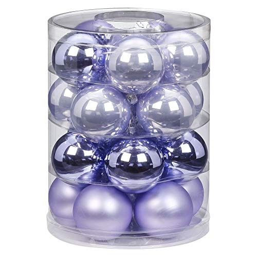 Magic Weihnachtskugeln Glas 6cm, 20 STK. Christbaumkugeln, Farbe: Dreamy Lilac (hell lila Flieder Glanz matt) von Magic: The Gathering