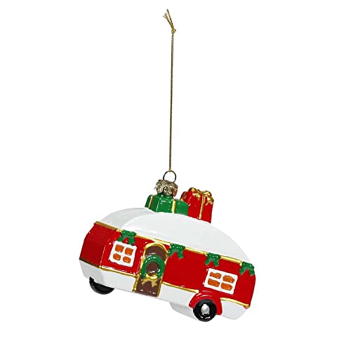 Christbaumschmuck Wohnmobil Kunststoff 8,5cm Weihnachtskugel Figur Weihnachtsbaumanhänger bruchfest von Magic