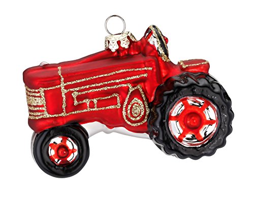 MAGIC Christbaumschmuck Figuren Weihnachtskugeln Weihnachtsschmuck Christbaumkugeln Deko Glas Trecker rot 9cm von Magic