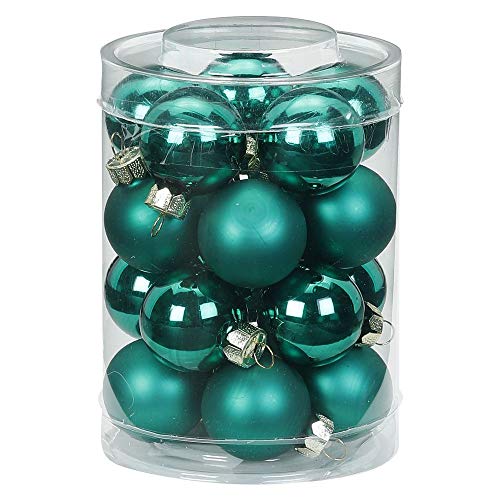 Magic 20 Christbaumkugeln Glas 3 cm Christbaumschmuck Weihnachtskugeln Baumkugeln Baumschmuck Weihnachtsdeko Farbe: Deep Forest - grün dunkelgrün von Magic