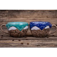 Einzigartiger Kaffee Zwei Tassen Set Berge || Handgemachte Keramik Teebecher, Mont Blanc-Tassen, Süßes Geschenk Für Reisende, Wilde Einzigartiger Kaffee Zwei Tassen Set Berge || Handgemachte Keramik Teebecher, Mont Blanc-Tassen, Süßes Geschenk Für Reisende, Wilde von MagicCeramicsShop