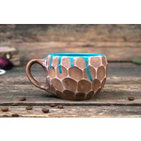 Gerippte Keramikbecher Mit Tropfen || Handgemachte Keramik Becher, Ton Tropft Rustikale Braun Kaffeebecher, Selbst Geschenk, Muttertagsgeschenk von MagicCeramicsShop