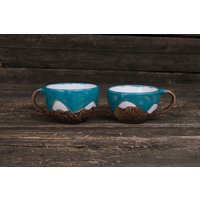 Set Aus Zwei Blauen Keramikbechern || Handgefertigte Keramiktassen, Bergtassen, Einzigartige Kaffeetassen, Tassen Im Rustikalen Stil Set Aus Zwei Blauen Keramikbechern || Handgefertigte Keramiktassen, Bergtassen, Einzigartige Kaffeetassen, Tassen Im Rustikalen Stil von MagicCeramicsShop