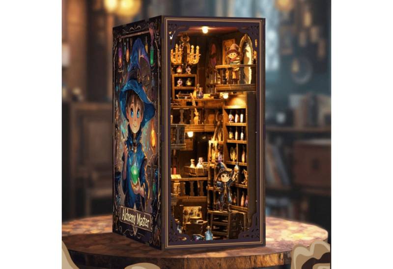 MagicHolz Buchstütze MagicHolz Alchemy Master, Book Nook Diorama von MagicHolz