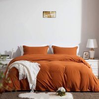 3 Stück Brunt Orange Boho Bettwäsche Gewaschen 100% Baumwolle Bettbezug Exclusive Uo Bedding Queen Duvet Cover Set von MagicHomes