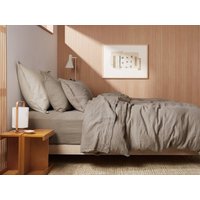 Hellbraun 100% Bio-Baumwolle Bettwäsche Set Mit Kissenbezügen Full/Queen Bed Cover Flach Ausgestattet von MagicHomes