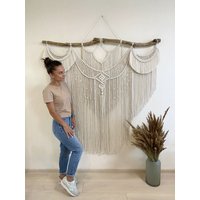 Extra Große Makramee Wandbehang Mit Fransen, Makramee, Boho Wanddekor, Dekor, Einweihungsgeschenk, Kulisse von MagicKnitShop