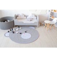 Kinderdecke Babyteppich Für Kinder Teppich Baby Gehäkelt Bär Häkelteppich Teddybär Kinderzimmer von MagicKnitShop