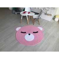 Kinderteppich, Babyteppich, Häkelteppich, Teddybär Kinderzimmer Teppich von MagicKnitShop