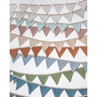 Leinen Wimpelkette in Einfarbig. Kinderzimmer Wimpelkette. Fahnenbanner. Dekor. Zum Geburtstag. Dekorative von MagicLinen