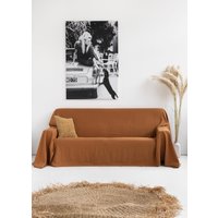 Rustikaler Leinenüberzug Für Das Sofa/Sofaüberwurf Im Boho Style Überwurf Fürs von MagicLinen