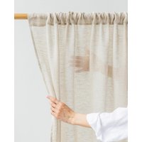 Schlichter Leinenvorhang - Natürlicher Melange-Drap Mit Stangenvorhang Leichter Flachs-Fenstervorhang Für Schlafzimmer, Wohnzimmer, Erdiges Styling von MagicLinen