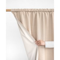 Verdunkelnde Leinenvorhänge | 1 Stk. Beige Leinenvorhänge. Extra Breite Vorhänge. Wohnzimmer Benutzerdefinierte Größe von MagicLinen