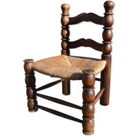 Niedriger Stuhl Aus Geflochtenem Stroh Im Stil Von Charles Dudouyt/Vintage-Designstuhl Frankreich Magic'puce von MagicPuce