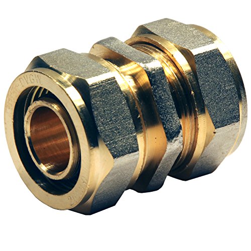 EasyFIX Kupplung Schraubfitting Klemmringverschraubung DVGW für Mehrschichtverbundrohr Kupplung (16 mm) von MagicSan EasyFIX