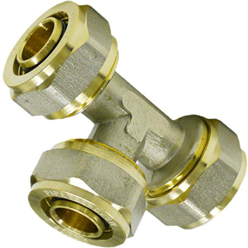 EasyFIX T-Stück Schraubfitting Klemmringverschraubung DVGW für Mehrschichtverbundrohr T-Stück (26 mm) von MagicSan EasyFIX