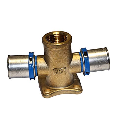 EasyPRESS Pressfitting Doppel-Wandscheibe 165° V-Form DVGW für Mehrschichtverbundrohr u. PE-RT (Pressprofil: TH - Kontur) Doppel-Wandscheibe 165° V-Form in (20 x 1/2" x 20) von MagicSan EasyPRESS