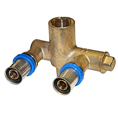 EasyPRESS Pressfitting Doppel-Wandscheibe U-Form DVGW für Mehrschichtverbundrohr u. PE-RT (Pressprofil: TH - Kontur) Doppel-Wandscheibe U-Form in (20 x 1/2" x 20) von MagicSan EasyPRESS